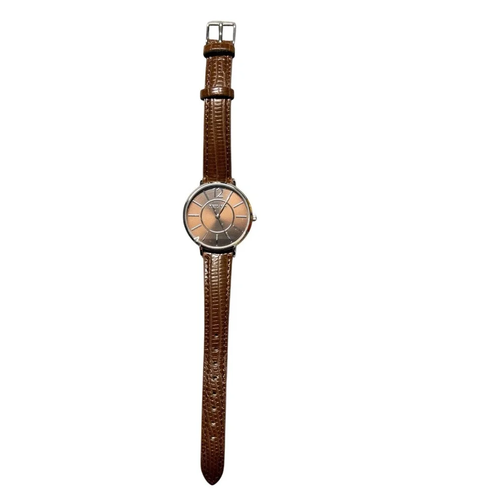 NIB Kessaris Womens 34mm Brown Watch Leather‎ Band